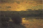 unknow artist Sunset on the Passaic Germany oil painting artist